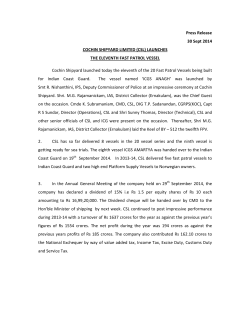 Press Release 30 Sept 2014 COCHIN SHIPYARD LIMITED (CSL