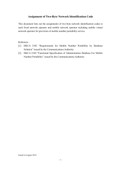 Assignment of Two-Byte Network Identification Code