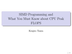 SIMD Programming and What You Need to Know about CPU Peak