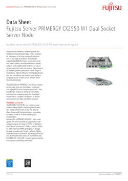 Data Sheet Fujitsu Server PRIMERGY CX2550 M1 Dual Socket