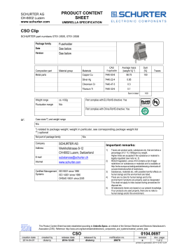 PRODUCT CONTENT SHEET CSO 0104.0697 CSO Clip