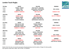 DRAW 2014 - London Touch Rugby and Netball