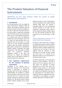 The Prudent Valuation of Financial Instruments - d