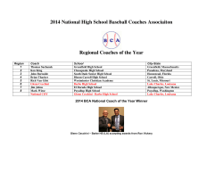 2014 BCA Reg COY winners - The National High School Baseball