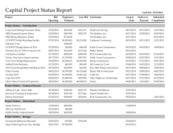 Capital Project Status Report