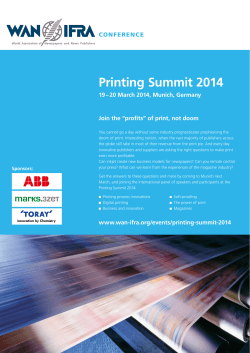 Printing Summit 2014 - WAN-IFRA