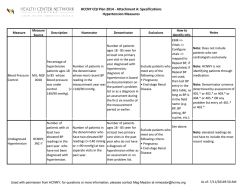 HCCNY CQI Plan 2014 - Attachment A: Specifications