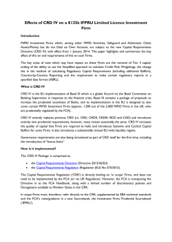 Effects of CRD IV on a &euro;125k IFPRU Limited