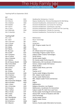 Teaching Staff List (September 2014)