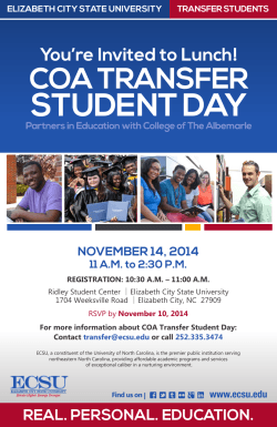 COA Transfer Student Day - Elizabeth City State University