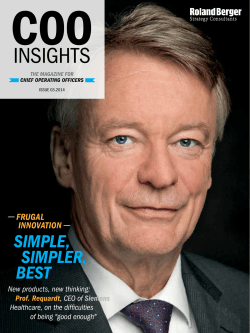 COO Insights - Frugal Innovation - Roland Berger Strategy Consultants