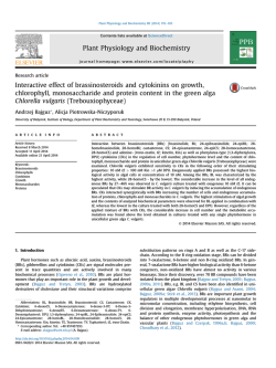 Interactive effect of brassinosteroids and cytokinins