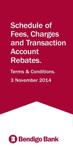Schedule of Fees, Charges and Transaction