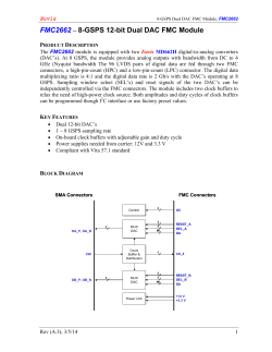 FMC2662 – 8-GSPS 12-bit Dual DAC FMC Module