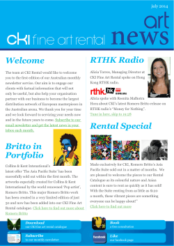 Britto in Portfolio RTHK Radio Rental Special