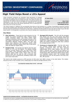 LISTED INVESTMENT COMPANIES High Yield Helps