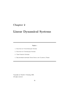 Chapter 2: Linear Dynamical Systems