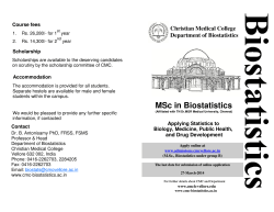 MSc in Biostatistics - Department of Biostatistics