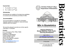 MSc in Biostatistics - Department of Biostatistics