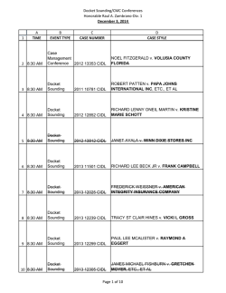 Docket Sounding/CMC Conferences Honorable Raul A. Zambrano