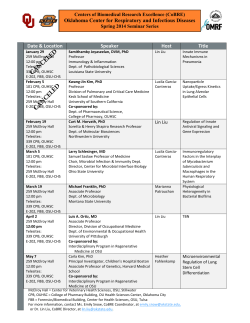 Spring 2014 Seminar Schedule - Oklahoma Center for Respiratory