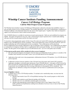 Winship Cancer Institute Funding Announcement
