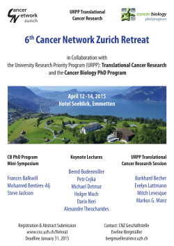 Poster (PDF, 226 KB) - Cancer Network Zurich