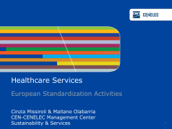 Healthcare Services - European Standardization Activities (922 KB)