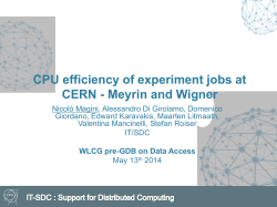 CPU efficiency of experiment jobs at CERN - Meyrin and