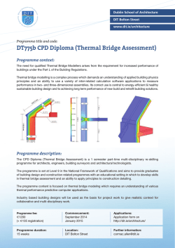 DT775b CPD Diploma (Thermal Bridge Assessment)