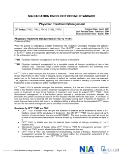 NIA RADIATION ONCOLOGY CODING STANDARD