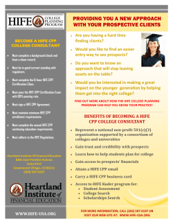 HIFE CPP College Consultant Flyer - hife