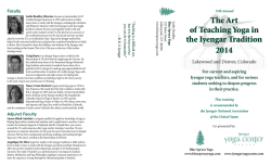 The Art of Teaching Yoga in the Iyengar