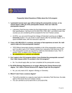Frequently Asked Questions about the SFSU CLS Internship Program