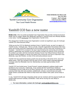 Yamhill CCO has a new name - Yamhill Community Care Organization