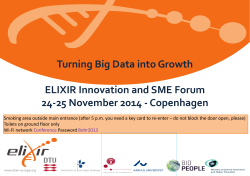 Turning Big Data into Growth ELIXIR Innovation and SME Forum 24