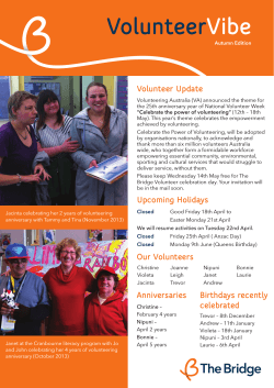 View our most recent Volunteer Vibe newsletter (PDF)