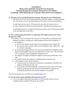HCS Program Nursing through the CDS Option