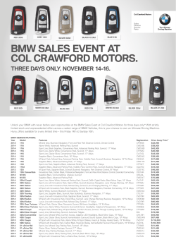 BMW SALES EVENT AT COL CRAWFORD MOTORS.