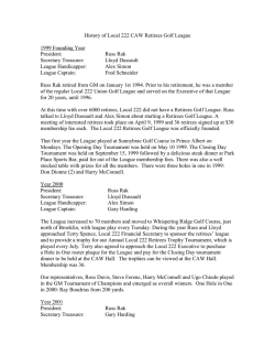 History of Local 222 CAW Retirees Golf League