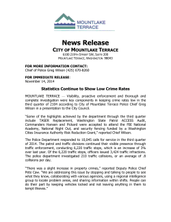 Press Release - City of Mountlake Terrace