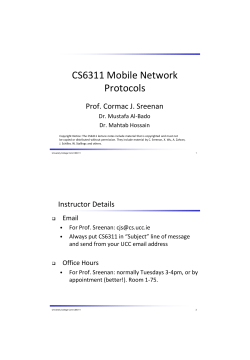 CS5011 Mobile Network Protocols