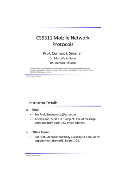CS5011 Mobile Network Protocols