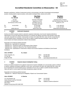 S3 WGs List - Acoustical Society of America