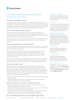 Chromosomal Microarray Analysis (CMA) Patient