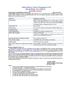 Indian Railway Project Management Unit Shivaji Bridge, New Delhi