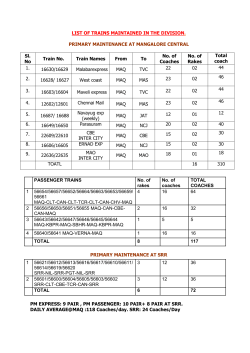 LIST OF TRAINS MAINTAINED IN THE DIVISION-Six