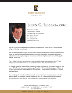 John G. Bobb CFA, CHFC