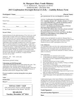 COR Overnight Retreat Permission Form