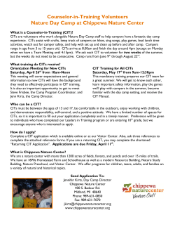 Counselor-in-Training Volunteers Nature Day Camp at Chippewa